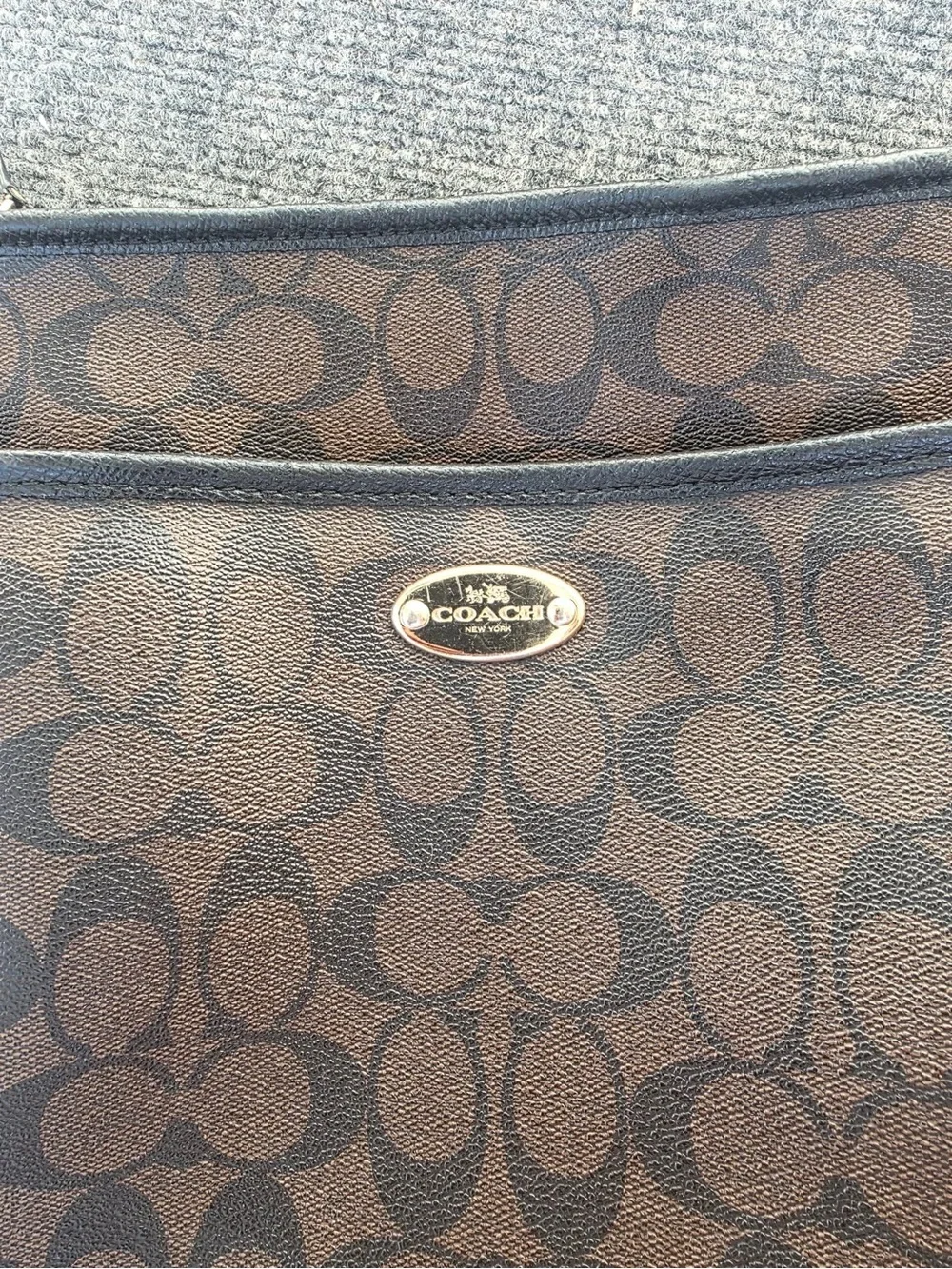 Coach Brown/Black Signature Crossbody Bag